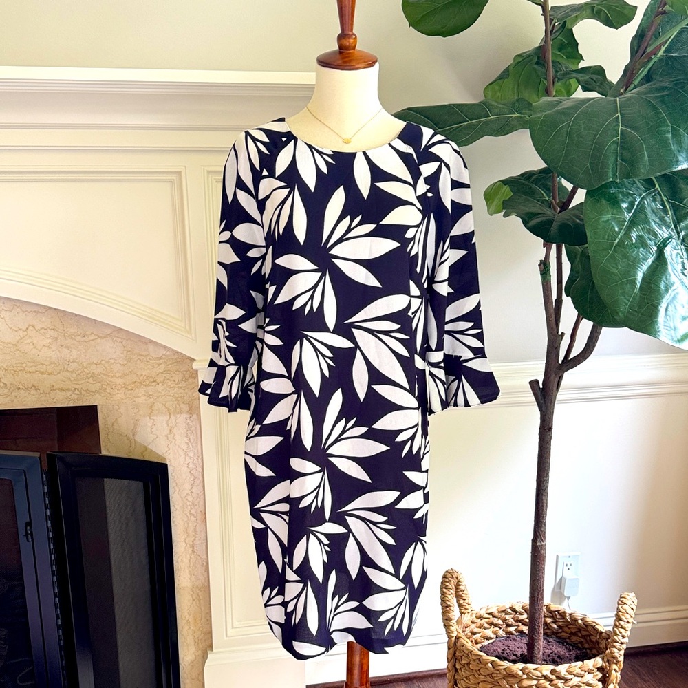 New Dorothy Perkins Print Sheath Dress w Sleeves NWT